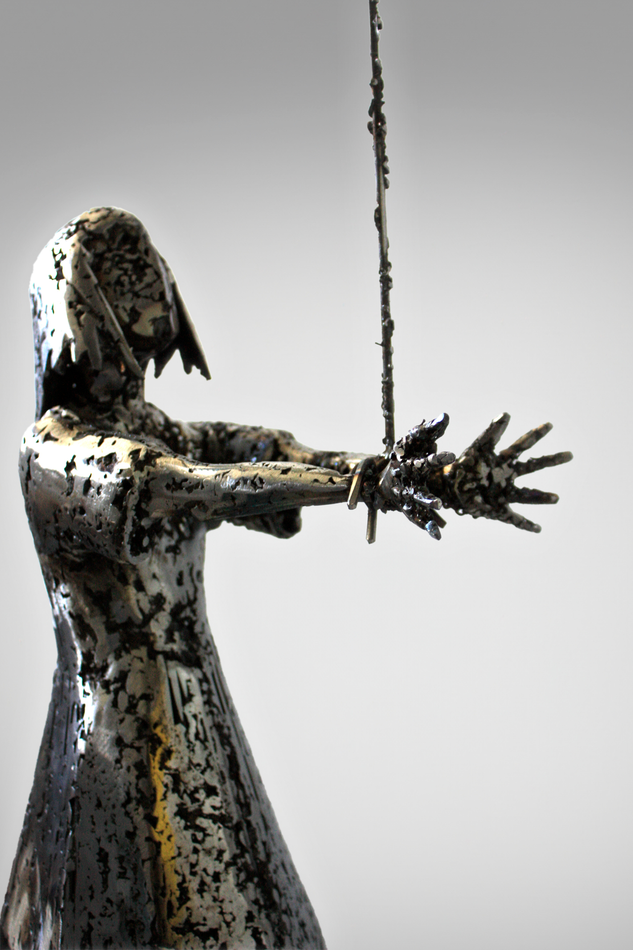 Girl — Eller — forged metal sculpture
